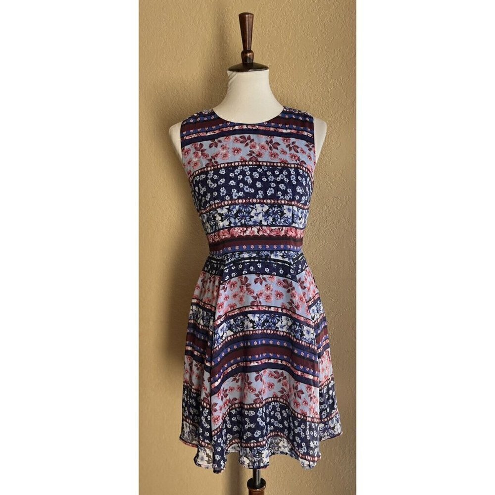 Maison Jules Womens Floral Printed Fit & Flare Dress Size S XL - Picture 1 of 12